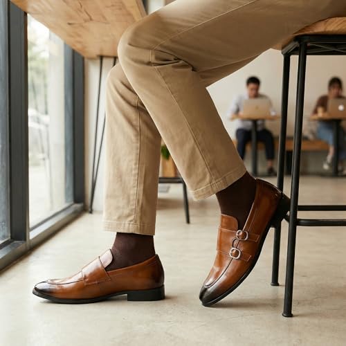 AUSTIN MILL Mens Dress Shoes Slip-On Loafers Classic, for Business Casual, Office, Wedding, Daily Wear Brown by AUSTIN MILL - Used condition - Image 2