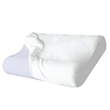 ZG Home ZGH-101 Memory Foam, Velvet Cover Pain Sleeping, Cervical Neck Support for Back and Side Sleepers Orthopedic Contour Premium Pillowcase (24”x15”) Queen Size White (CASE