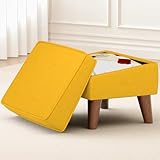 EOSVALO Sitzhocker mit Stauraum, Fußhocker mit Stauraum, Moderner sitzbank mit stauraum, Ottoman mit Verstellbarer Abdeckung und stabilen Holzbeinen für Wohnzimmer, Schlafzimmer, Sofa