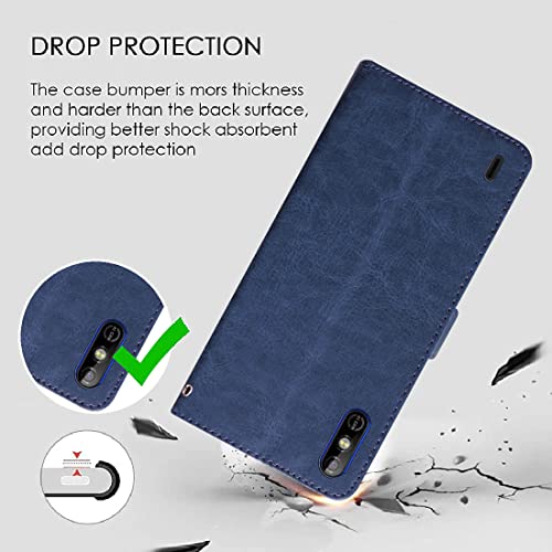 Image of Flip Cover Back Case for Tecno Spark Go | Premium Leather Finish | Inbuilt Pockets & Stand | Flip Cover Back Case for Tecno Spark Go (Blue)