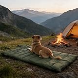 Tmefoy Hundedecke Für Unterwegs, 110 X 68cm Hundematte Waschbares, Wasserdicht Hundebett, Hundekissen Outdoor, Reisedecke Hund Für Reise Camping (Armeegrün)