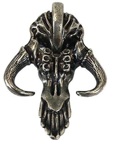 Mandalorian Skull Mythosaur Pendant Brass Star Wars Yoga Mando Necklace Silver #TOP3