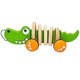El juguete está recomendado por expertos y pedagogos, ya que este cocodrilo con correa ayuda al desarrollo de las habilidades motoras y la creatividad de su hijo y divierte a todos los niños. Por ejemplo, aprenden los colores y a tocar superficies de madera singulares.