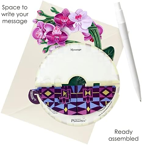 SANTORO Pirouette, 3D Pop Up Greeting Card - Orchid - Birthday Gift for Her, Mum, Daughter, Wife, Girlfriend | Anniversary, Thinking of You, Thank You Card | Flower Card For Mother's Day