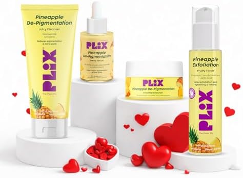 The Plant Fix Plix | Pineapple De-Pigmentation Regime with Pineapple Exfoliation Fruity Toner, Pineapple Juicy Cleanser, Pineapple Depigmentation Dewy Serum, & Smoothie Moisturizer