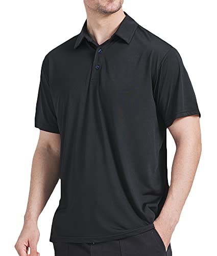 3 Pack Polo Shirts For Men Dry Fit Performance Short Sleeve Golf Polo Shirts (As1, Alpha, L, Regular, Regular, A01) #TOP4