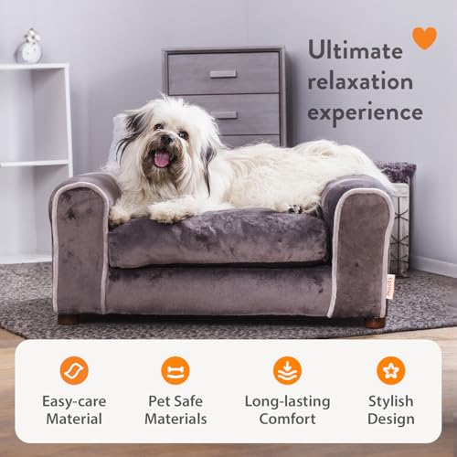 Moots Sofá peludo para animais de estimação, carvão, médio