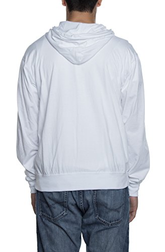 Cottonhood Lightweight Jersey Zip Hoodie for Men – Full Zip Casual Cotton Hoodie, Soft Long Sleeve (4XL, White, 702)2