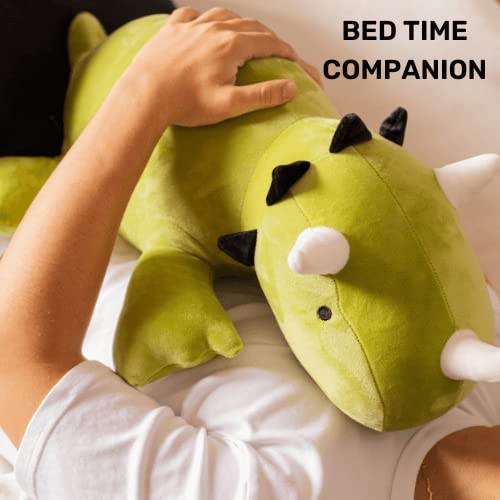 Tomols Weighted Stuffed Animals For Anxiety, 24 Inch, 3,5 Lbs - Green Dinosaur Stuffed Animal - Stuffed Animal- Plush- Gift Packaging Included - Weighted Stuffed Animals- Plushies- Boyfriend Gifts #TOP4