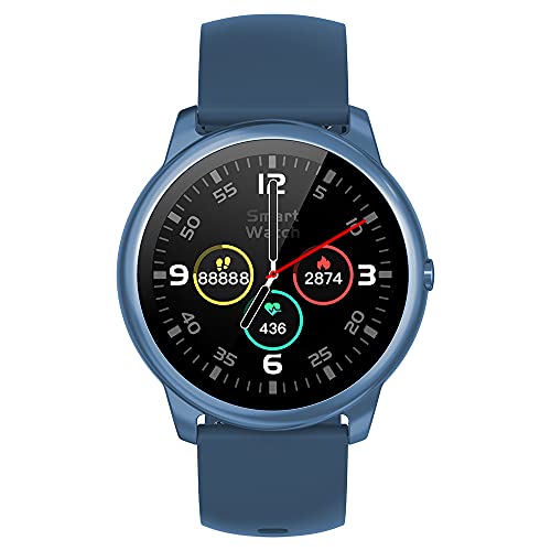 French Connection R7 series Unisex smartwatch (Band color : Blue) with Full Touch screen, Metal case, Bluetooth calling with mic and speaker, continuous Heart rate & Blood pressure monitoring and up to 15 days active battery life