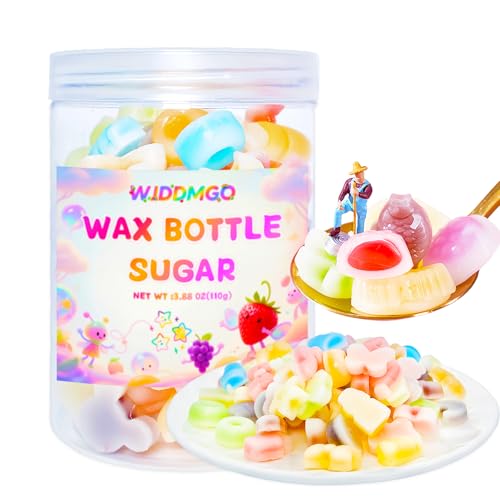 Assorted Fruit flavor Wax Candy, Liquid Burst Filling Wax Bottle Candies, Sweet Syrup Chewable Snack for Party Playing School Games Gatherings Sharing（3.88oz 110g）