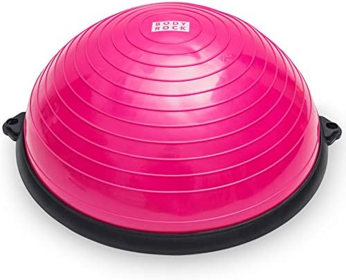 SWEATFLIX BodyRock Half Ball Balance Trainer: Stability and Fitness Half Moon Balancing Ball with Pump to Improve Core and Ab Strength - Exercise Equipment for Home Gym Workout, Yoga and Full Body
