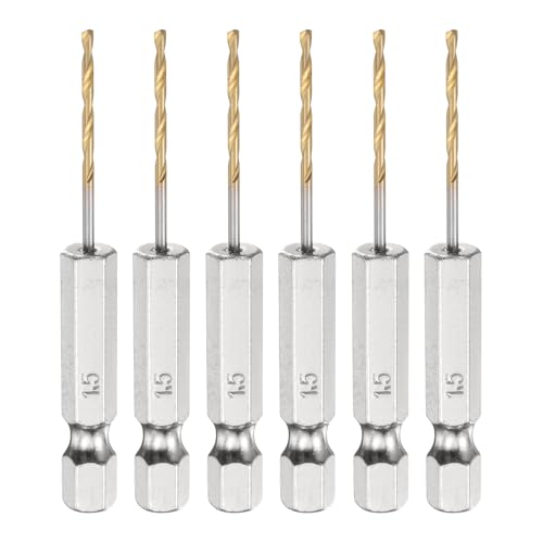 uxcell ドリルビットセット 6本 1.5mm 六角軸ドリル 電動ドリルビット ハイス鋼（HSS）製掘削工具 鉄 木 樹脂 軽金属の穴あけ用