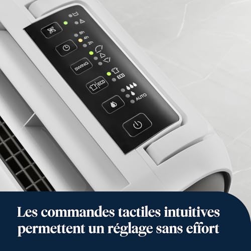 De’Longhi Tasciugo AriaDry Light - Déshumidificateur Portable pour la Maison, Zéolite et Ioniseur, Élimination Humidité 6L/24h, Séchage, Anti-Moisissure, Silencieux, Mode Swing, Minuteur, Gris (DNS65)