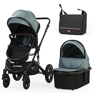 Newborn Infant Toddler Baby Stroller – Cynebaby 2 in 1 High Landscape Convertible Reversible Anti-Shock Bassinet…