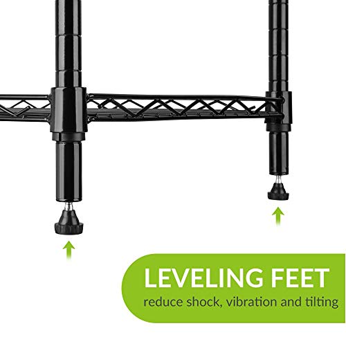 Cozzine 5 Tier Heavy Duty Steel Tube Wire Shelf, Modern Industrial Style, Office, Bathroom, Kitchen, Garage - Thumbnail 7