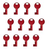 Red Fire Alarm Keys – Universal Metal Reset & Replacement Keys for Fire Alarm Panels, Break Glass Call Points & Testing – Multipack 12