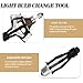 KOKOWOO 12FT Light Bulb Changer for High Ceilings and Recessed Lights，Extending Light Bulb Changing Pole with Baskets and Suction Cup, High Reach Light Bulb Changer Removal Tool for Household, black