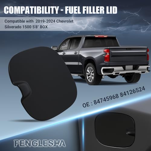 Fuel Tank Filler Door Gas Tank Door Cover Replace for 2019-2024 Chevrolet Silverado 1500 5'8" BOX Replace 84745968 84126524 - Image 5