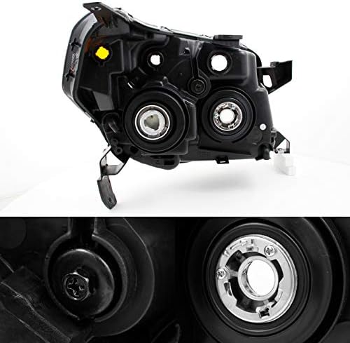 AKKON - For Honda Pilot Black Driver Left + Passenger Right Projector Headlights Head Lamps Replacement Set, Low Beam: H11 Excluded, High Beam: 9005 Excluded, Car Vehicle Light Assembly, Black Housing