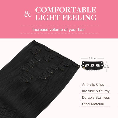 image for GOO GOO Clip in Hair Extensions Real Human Hair, Remy Human Hair Exten