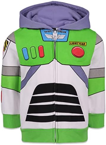 Disney Pixar Toy Story Buzz Lightyear Toddler Boys Fleece Zip Up Hoodie Green 3T