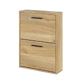 Duérmete Online - Zapatero con 2 Puertas, Mueble para Zapatos Estrecho, Modelo Alella, Acabado en Color Roble Miel, Medidas: 73 cm (Alto) x 54 cm (Ancho) x 18 cm (Fondo) Práctico y Funcional