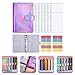 SEWACC Loose Leaf Binder Cash Pu Leather Budget Book for Bills Cash Id Credit Cards