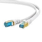 HUANGTAOLI Cat 7 Plat Câble Ethernet Réseau RJ45 Haut Débit 10Gbps 600MHz UFTP 8P8C Compatible avec Nintendo Switch Routeur Modem TV Box PC Xbox PS3 PS4 (Blanc, 5m)