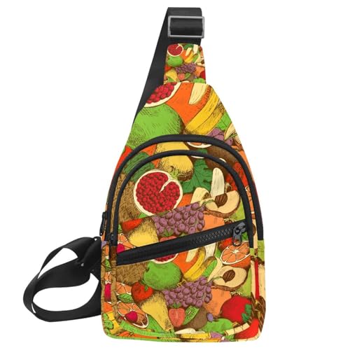 Bolsa de pecho para hombre con diseño de frutas para tus viajes urbanos