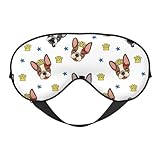 mascherina per dormire, per dormire, per donne e uomini, copertura per gli occhi oscurante per viaggio/dormire, simpatica maschera per occhi a forma di bulldog francese