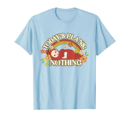 Teletubbies Today's Plans Nothing Po Vintage Floral T-Shirt, Men, Baby Blue, Small