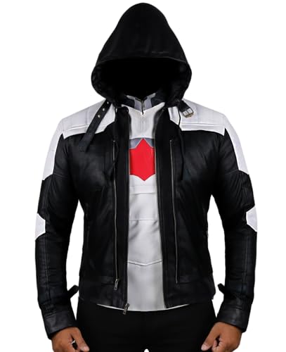 Replica Style Red Hood Mens Faux Leather Jacket Vest product thumbnail 19