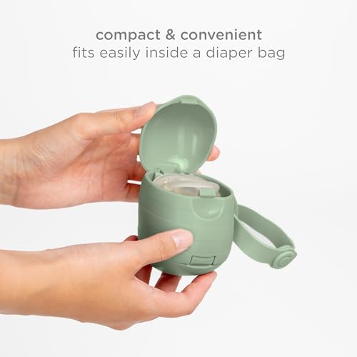 Image of Ubbi On-The-Go Dual Pacifier Holder, Baby Pacifier Case with Strap, Sage