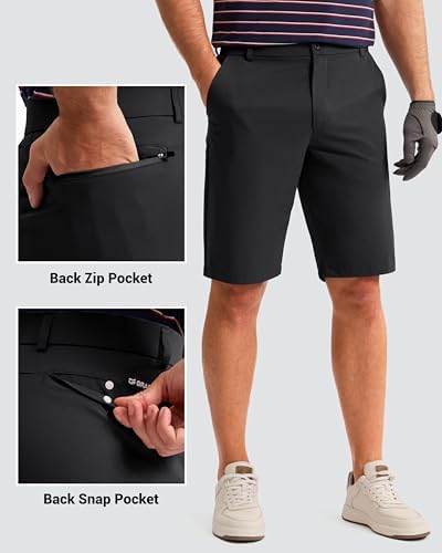 G Gradual Golf Shorts Men 11 Inch Inseam Long with 5 Pockets Lightweight Knee Length Stretch Short for Casual Dress Work (Black, L11, W36) — view 2