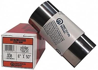 Precision Brand 22365/22L15 - Roll Shim Stock, Inch, 0.015", 0.381mm, 50", 6", Stainless Steel