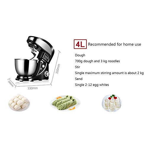FZYE Lebensmittelmixer, elektrischer Standmixer, 1000 W, elektrischer stehender Küchenmixer mit Schneebesen/Teighaken… – Bild 3
