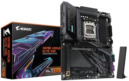 GIGABYTE X870E AORUS Elite X3D AMD AM5 LGA 1718 ATX Motherboard, Ryzen 9000/8000/7000, DDR5, 16+2+2 Power Phase, 4X M.2, PCIe 5.0, WiFi 7, 5 GbE