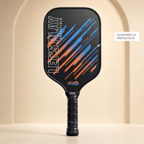 Image of playR Professional Pickle Ball Paddle Essentials 16mm - Fiberglass PP Honeycomb Core Racket, Non-Slip PU Grip, Easy Control, Strong Edge Pickleball Paddles for Outdoor Game Set for Kids & Adults