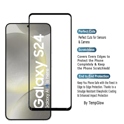 Image of Screen Protector for Samsung Galaxy S24 5G (Black) Tempered Glass Edge-to-Edge 6D Screen Guard With Installation Kit.