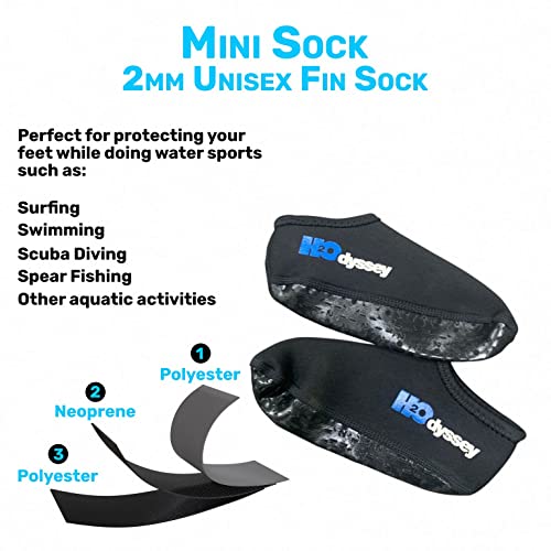 H2Odyssey 2Mm Neoprene Snorkeling Fin Sock - Large- Fits Shoe Size 10-11. #TOP4