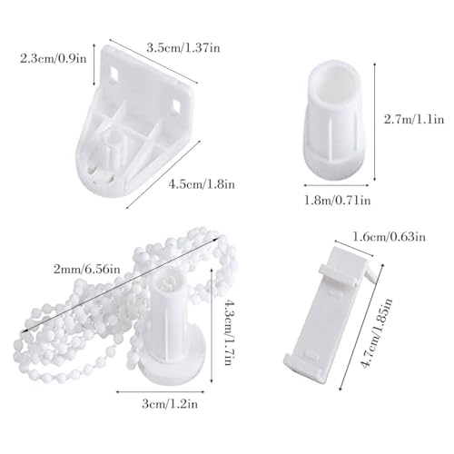 2 Set Rollo Halterung für Fenster Klemmfix 17mm Ohne Bohren - Doppelrollo Klemmträger Halterung für Verdunkelungsrollo Seitenzugrollo