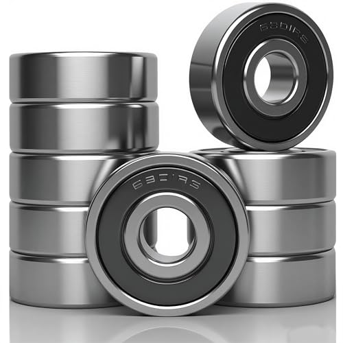 10 Pack 6301-2RS Double Rubber Seal Deep Groove Ball Bearings, Pre-Lubricated and Stable Performance and Cost Effective Ball Bearings (6301 RS)