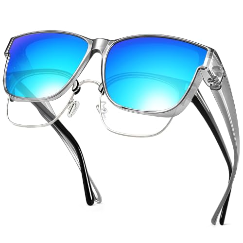 Image of URUMQI Polarized Sunglasses Fit Over Glasses for Men Women, Oversized Square Sun Glasses UV400 Protection