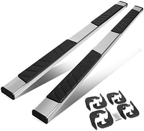 DNA MOTORING STEPB-ZTL-8167-SS Chrome SS 5 Inches Crew Cab Polished Step Nerf Bar Running Board Compatible with 19-22 Silverado Sierra 1500 Crew Cab