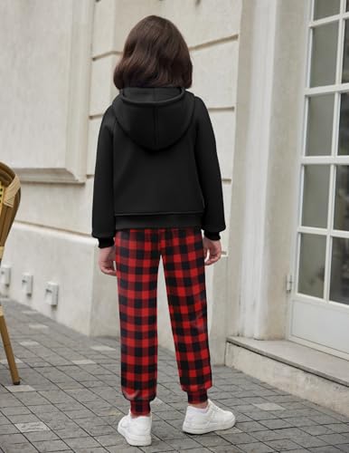 Image of Arshiner Girls 2 Piece Outfits Sweatsuit Half Zip Sweatshirt and Sweatpants | Fall Winter, Drop Shoulder Long Sleeve, Thumbhole Hoodies, with Sweatpant, Jogger Set, Sweat Set, Tracksuits with Pockets