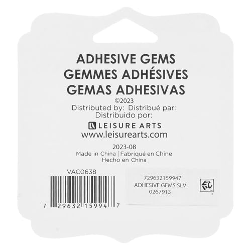 Hampton Art Adhesive Gems Round, 60 Pc., Silver, Gems, Gem Stickers, Jewels, 3D Stickers, Gems for Crafting, Rhinestone Craft Gems, Jewel Jewels for Crafts