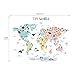 DECOWALL DLT-1615 Animal World Map Kids Wall Decals Peel and Stick Removable Wall Stickers for Kids Nursery Bedroom Living Room (XLarge)
