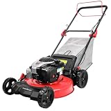PowerSmart Self Propelled Gas Lawn Mower, 21-Inch 140cc Briggs and Stratton Engine RWD Single-Speed 3-in-1 with Bagging 2024 Version
