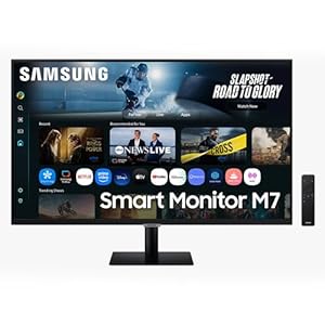 Samsung M70F 32 Inch 4K Smart AI Monitor, VA Panel, 3840 x 2160, 60Hz, 4ms (G/G), Speaker, Gaming Hub, 4K Upscaling, Voice Control, Smart TV Apps & AI Features, HDR10, LS32FM700UUXEN